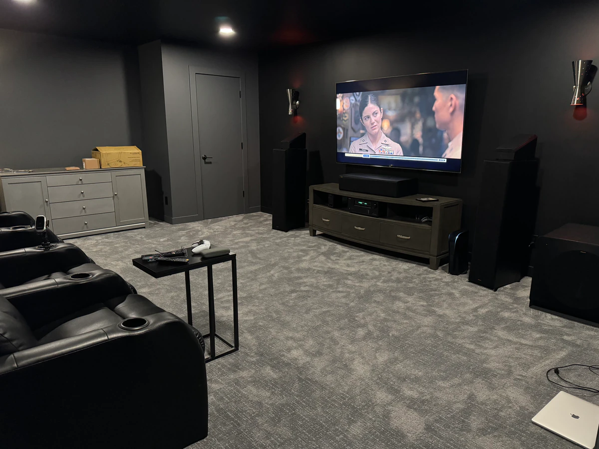 Cavemen Systems: Custom Audio Video Engineering home cinema installation photo 2 in Grand Marais, MI