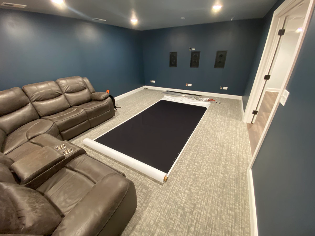 Hang It Up TVs home theater installation photo 3 in Naperville, IL