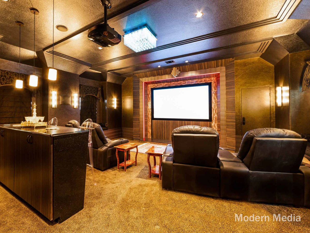 Modern Media home theater installation photo 2 in Southlake, TX